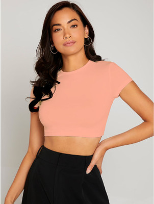 silver threads Casual Solid Women Pink Top