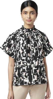 Annabelle by Pantaloons Casual Printed Women Black, White Top