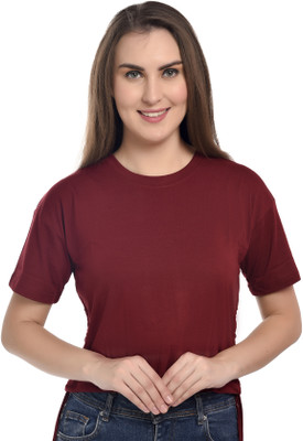 KOMALGARMENTS Casual Solid Women Red Top