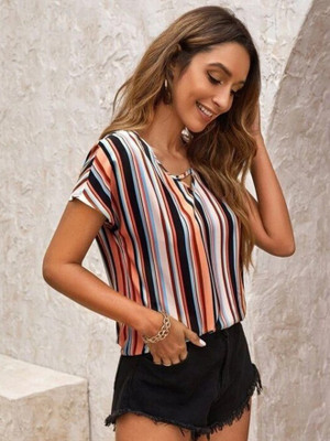 Nugo Casual Striped Women Multicolor Top
