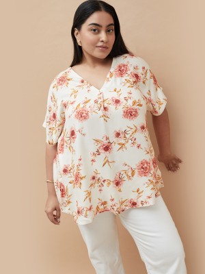 Nexus by Lifestyle Casual Printed Women Beige Top