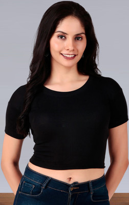 ADIXUS Casual Color Block Women Black Top