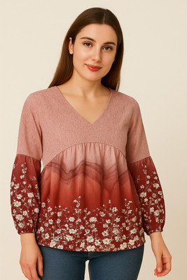 SAAKAA Casual Printed Women Multicolor Top