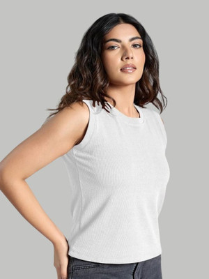 BEELLO STYLE Casual Solid Women White Top