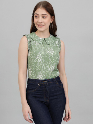 KOTTY Casual Floral Print Women Green Top