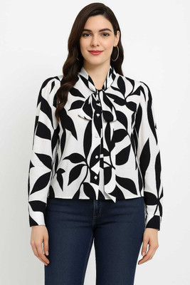 SHEHZADI ONLINE Party Printed Women White, Black Top
