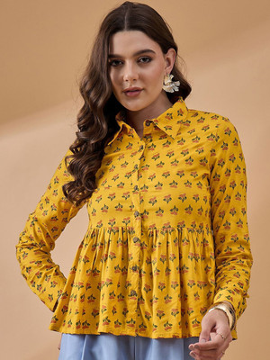 all about you Beach Wear Printed Women Yellow Top