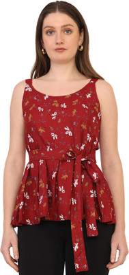 Rnfashion Casual Printed Women Red Top