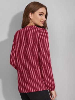 KERI PERRY Casual Printed Women Maroon Top