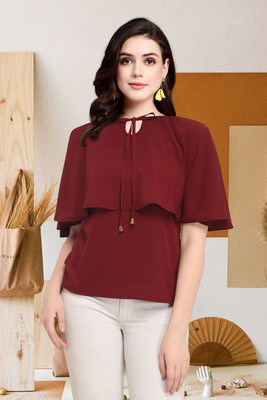 F Plus fashion Casual Solid Women Multicolor Top