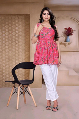 MANNFashions Casual Printed Women Pink Top