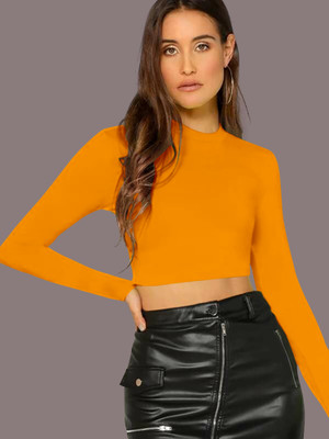 Dream Beauty Fashion Casual Solid Women Yellow Top