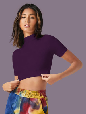 Maheshvi Casual Solid Women Purple Top