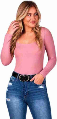 Zintom Casual Solid Women Pink Top