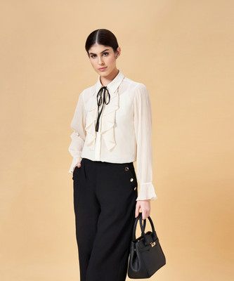 Annabelle by Pantaloons Formal Solid Women White Top