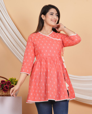 METAFAB Casual Printed Women Pink Top