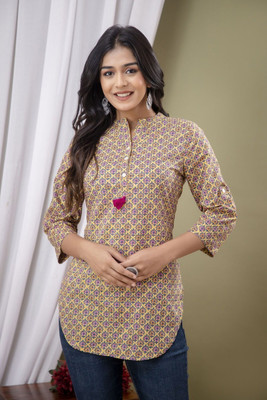 METRONAUT Casual Floral Print Women Purple, Yellow Top