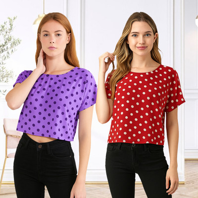 METRONAUT Casual Polka Print Women Multicolor Top
