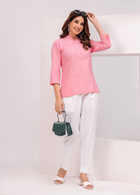VOGUE BY AVANTIKA Casual Solid Women Dark Green Top