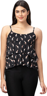Globus Casual Printed Women Black Top