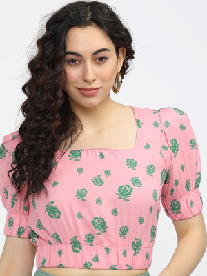 Tokyo Talkies Casual Printed Women Pink Top