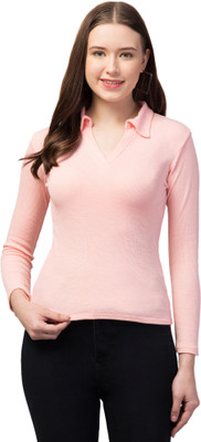 ASAD GARMENTS Casual Self Design Women Pink Top