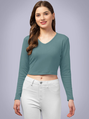 Maheshvi Casual Solid Women Light Green Top
