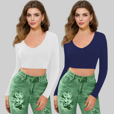 Dream Beauty Fashion Casual Solid Women Dark Blue Top