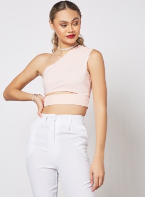 I Saw It First Casual Solid Women Pink Top