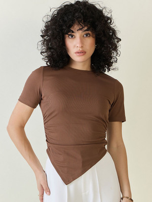 AAYU Casual Solid Women Brown Top
