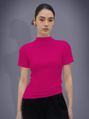 Maheshvi Casual Solid Women Pink Top