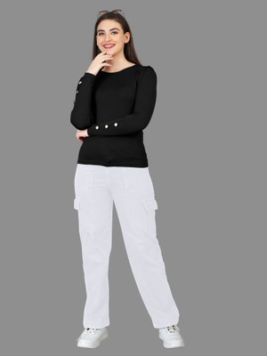 LADY SHOPI Casual Solid Women Black Top