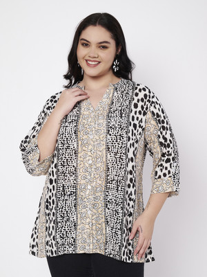 Veldress Casual Printed Women Black Top