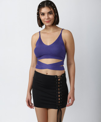 FOREVER 21 Casual Solid Women Blue Top