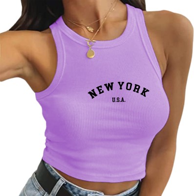 Fashion And Youth Casual Printed Women Purple, Black Top