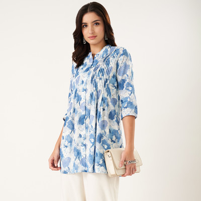 Rangmanch by Pantaloons Casual Printed Women Blue Top