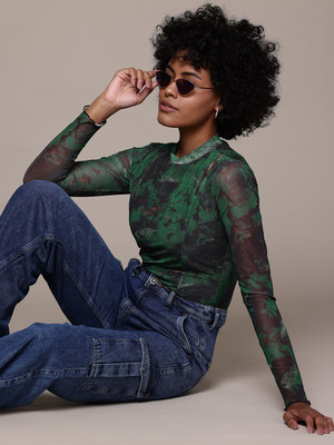 Roadster Casual Printed Women Green Top
