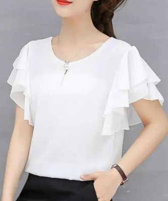 Airkart Casual Solid Women White Top