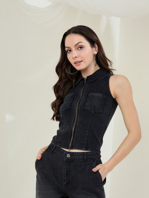 STYLESTONE Casual Solid Women Black Top