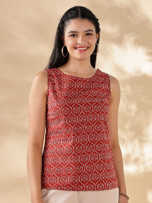 ANOUK Casual Ethnic Motifs Women Red Top