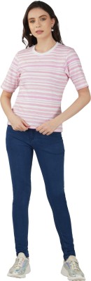 clovercrafty Casual Striped Women Pink, White Top