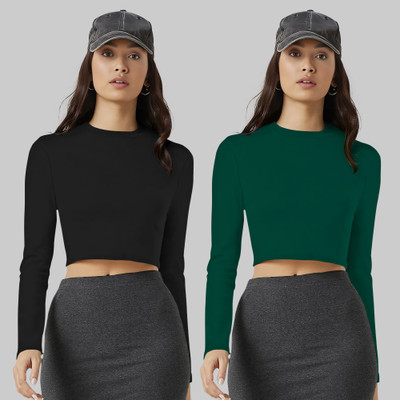 Dream Beauty Fashion Casual Solid Women Dark Green Top