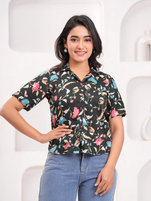 Labhanshi Creation Casual Printed Women Green Top