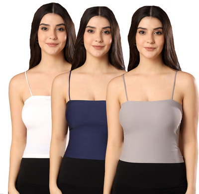 Paavki Casual Solid Women White, Dark Blue, Grey Top