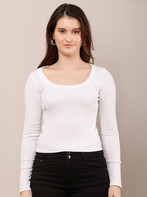 Nobarr Casual Solid Women White Top