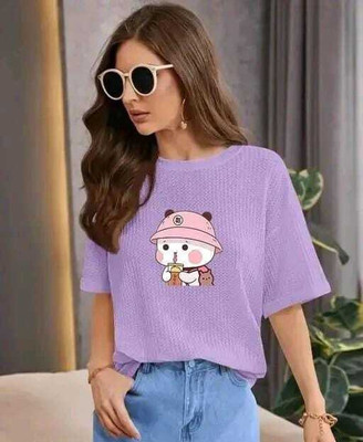 2013 USK COLLECTION Casual Printed, Self Design Women Purple Top