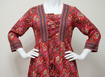 PS FASHION Casual Floral Print Women Red Top