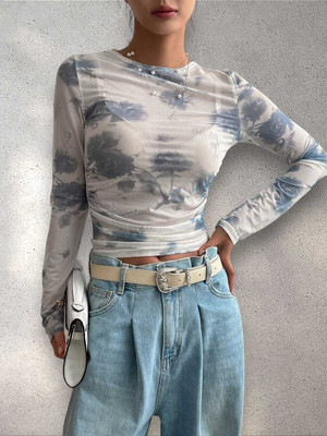TheCozyNest Casual Printed Women White Top