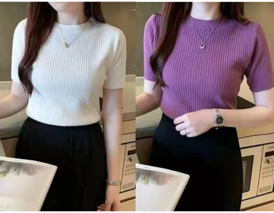 Lukonn Casual Solid Women Purple, White Top