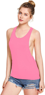 THE BLAZZE Casual Solid Women Pink Top